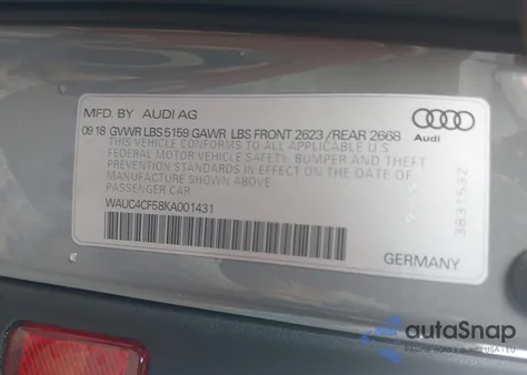 2019 Audi S5 3.0T Premium from USA, damaged, VIN WAUC4CF58KA001431